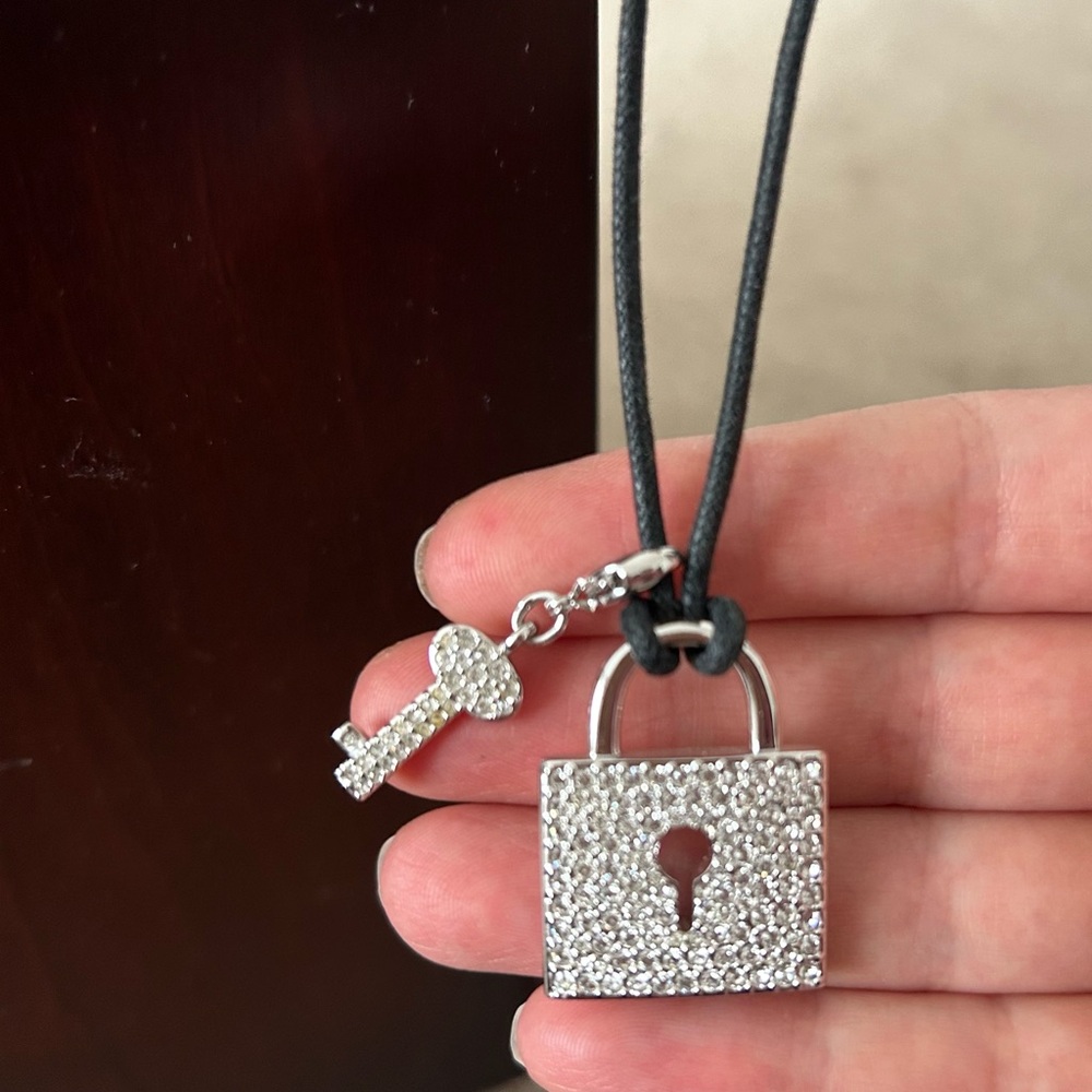 SWAROVSKI 856792 Liberty Pendant - Crystal Lock & Removable Key Pave Necklace